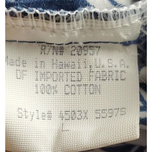 Tori Richard Hawaiian Camp Shirt Size Large Leaf Blue Button Up Short Sleeve - Picture 7 of 9